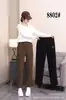 Outono de 2026 Novo Calça Mom Casual Reta Bordada de Cintura Alta Quente Moda Roupa de Fora Calça de Cintura Elástica