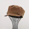 Chapéu de aba larga com topo reto estilo moda coreana outono e inverno para mulheres, chapéu de artista versátil, boné de camurça de alta qualidade