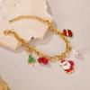 Elemento Navideño Nicho Elegante Papá Noel Pulsera de Acero de Titanio Femenina Campana Árbol de Navidad Pegamento Pulsera de Acero Inoxidable