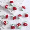 Contas de Vidro de Cogumelo Pintadas à Mão Fofas Contas Soltas Feitas à Mão DIY Colar Brincos Pulseira Material para Miçangas Contas Soltas