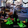 Nova Placa de Jardim de Esqueleto de Halloween com Decoração de Cemitério Brilhante, Mão de Esqueleto Preta Refletiva para Festa de Terror