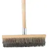 Escova de aço inoxidável para piso para remoção de musgo, escova de limpeza de ferro com cabo longo, vassoura para esfregar piso, escova de aço para remoção