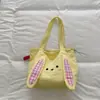Bolsa Tote Coelho Personalidade Menina Fofa 2026 Nova Bolsa com Cordão Menina Xadrez Versátil Bolsa de Ombro