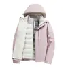 Chaqueta Downstorm Tres en Uno para Mujer con Forro de Grafeno Set de Dos Piezas Impermeable Cortavientos Ropa de Senderismo y Montañismo para Hombre Estampado de Logo