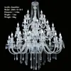 Salão de Banquetes Estilo Europeu Grande Cortina de Contas de Cristal Lustre de Ferro Estilo Coreano Hotel Salão de Casamento Iluminação Decorativa de Teto