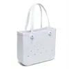 En stock bolsa de playa eva bolsa de agujeros bolso de mano grande de almacenamiento para viajes cesta de verduras de inyección bolsa de agujeros eva con impresión