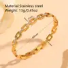 Pulseira de Corrente Geométrica Olho Não Desbota Versátil Europeia e Americana Material de Aço Inoxidável Transfronteiriço Galvanoplastia a Vácuo para Mulheres