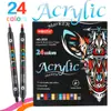 Amazon Marcador Acrílico de Doble Punta Bicolor para Estudiantes Secado Rápido Creativo DIY Punta Suave Pintura Graffiti Pincel de Acuarela