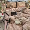 Venta al por mayor del fabricante Juego de cuatro piezas de Gasa Arrugada Plisada de Encaje Clase A, Cómodo y Suave, Algodón Lavado Floral Lindo de Primavera y Verano