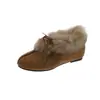 Sapatos de algodão que aumentam a altura moda inverno quentes laço novo estilo mais veludo 2026 sapatos de pele sapatos únicos retrô mulheres