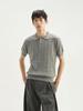 Camisa Polo de Punto Retorcido Estilo Retro Americano, Manga Corta de Verano para Hombre Estilo Old Money, Camiseta de Hombro Normal, Manga Media Cleanfit
