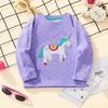 Outono e Inverno Novo Estilo Europeu e Americano Camisetas de Manga Longa Infantil Padrão Cartoon Infantil Gola Redonda Pulôver Tops de Bebê