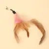 Brinquedo para Gato com Ventosa de Cola, Vara para Provocar Gato, Gadget de Autoentretenimento para Aliviar o Tédio, Vara de Aço Manual para Provocar Gato, Pena, Resistente à Mordida com Sino