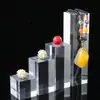 Suporte de Exibição Coluna Quadrada de Acrílico Transparente Suporte para Modelo de Bolo de Sobremesa Acessórios de Decoração de Base para Mercadorias Cosméticos Joias