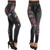 026 Leggings de mezclilla de imitación de algodón sin costuras populares europeos y americanos, leggings sexys huecos, leggi