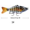 10cm Señuelo Luya Plástico Señuelo Duro 15.5g Multisección Pez 7 Secciones Luya Señuelo Biónico Señuelo Falso Señuelo de Pesca Venta al por Mayor