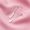 Pendientes de plata S925 para mujer, estilo coreano, con plumas dulces Mori, elegantes y sencillos, pendientes cortos, joyería para las orejas E5000