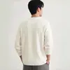 Moletom pesado gola V estilo americano para homens, nova coleção de outono 2026, camiseta casual texturizada de manga longa, top de base