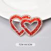 Moda Marca Colorida Resina Diamante Doble Forma de Corazón Cristal Caliente Imagen Ropa Parche Accesorios Decorativos Zapato Bolsa Accesorios