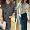 [Recomendação Principal] Cardigan de Tricô de Manga Longa Yuran 26 Coleção Primavera/Verão Novo Mistura de Cashmere e Seda Fina com Toque de Pele