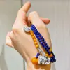 Pulseira de Prata 925 de Alta Qualidade Lápis Lápis Lápis Natural Cheia de Mel Cera de Abelha Antiga Pulseira de Múltiplos Círculos