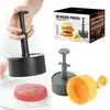Prensa para hamburguesas de plástico ABS, prensa redonda tipo émbolo engrosada para carne de hamburguesa, herramienta de cocina manual antiadherente para uso doméstico
