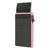 Billetera de Aleación de Aluminio para Hombre con Expulsión Automática de Tarjetas de Empuje Lateral Transfronteriza, Antimanética Rfid, Cartera Delgada para Tarjetas de Crédito S124