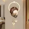 Pintura de Nueve Peces Pintura Decorativa de Entrada Lámpara de Pared LED 3D de Alta Gama Pintura para Colgar en la Pared de Fondo de TV Pintura para Colgar en el Pasillo de la Entrada