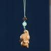 Sándalo sándalo verde palo de rosa talla pequeño elefante volador creativo Wenwan cadena para teléfono móvil para pareja colgante decorativo para mochila