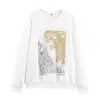 Ropa de Mujer Estilo Europeo y Americano Transfronteriza de Comercio Exterior Sudadera con Estampado Metálico de Cuello Redondo de Manga Larga Versátil Nueva de Otoño 2025