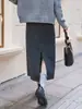 Nova Moda Outono/Inverno Versátil Emagrecedora Saia Feminina Estilo Coreano Simples Versátil Cor Sólida Lantejoulas Lã Saia Longa