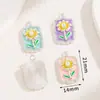 Pintura a Óleo Retrô Francesa Monet Rosa, Azul e Roxo Três Cores Pingente Pingente de Prata Estilo Antigo Liga Metálica Acessórios DIY