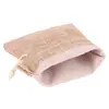 Saco de Linho Personalizado em Branco com Cordão para Armazenamento de Grãos Pequeno Saco de Pano com Logotipo Imprimível Saco para Embalagem de Arroz