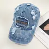 Gorra de Béisbol Lavada Estilo Retro Americano Bordado de Letras Desgastada Transfronteriza para Mujer, Versátil Moda Tendencia Primavera y Otoño Gorra de Pico de Pato
