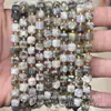 6mm 8mm Pedra Natural Cristal Ágata Canto Chanfrado Quadrado DIY Pulseira Colar Acessórios de Joias Produtos Semi-Acabados Atacado