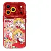 Capa de Celular Fofa com Tema de Menina Adequada para iPhone 17 Ano Novo 16 Pro Desenho Animado 15 Max com Cordão 14 Tendência 13 iPhone 12 Modelo Feminino