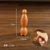 Disco Redondo de Palo de Rosa con Mango Largo con Dientes de Latón y Cepillo Meridiano, Masajeador de Sándalo para Ojos y Cuerpo para Frotar el Abdomen, Masajeador de Madera Maciza