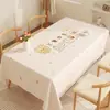 Mantel de Mesa de Comedor de Lujo Ligero y de Gama Alta, Impermeable, Resistente al Aceite, Lavable, Resistente al Calor, Mantel Rectangular de PVC para Mesa de Café, Nuevo Mantel de Dibujos Animados
