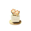 Vaso de flor esmaltado Zibo, ornamento de flor de vidro para suculentas, planta verde, buquê de flores artificiais de presente para dezembro, decoração de mesa