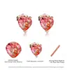 Pendientes pendientes oro rosa Esmeralda Roja piedra turmalina amor pendientes de piedra joyería europea y americana una generación de cabello