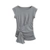 Chaleco sin mangas con tirantes plisados para mujer, diseño novedoso de verano, estilo coreano, sexy, adelgazante