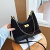 2025 Nova Elegante Cor Sólida Feminina de Inverno Grande Capacidade Retro Estilo Coreano Corrente na Alça Bolsa de Ombro Transversal Bolsa de Bolinho