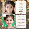 Patch de sobrancelha infantil estilo nacional, antigo, floral, sogra, hanfu, tatuagem estampada na testa, à prova d'água e duradoura, maquiagem antiga Dunhuang