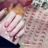 Exquisitos Pegatinas Festivas Rojas con Lazo para Uñas, Mini Mariposa Estilo Francés Adhesivo para Punta del Dedo Decoración DIY