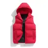 Colete com Capuz Masculino Outono Inverno Acolchoado Quente Algodão Casual Solto Ombro Caído Roupa Externa Suporta Compra em Grupo Impressão de Logo