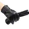 Guantes de pantalla táctil invierno hombres exterior cálidos impermeables cuero PU guantes conducción motocicleta puesto venta al por mayor guantes de regalo