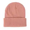Gorro de punto de moda estilo coreano, gorro cálido de lana moderno para primavera y otoño, gorro de punto versátil de color liso para exteriores a prueba de frío al por mayor