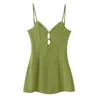 Atacado de roupas femininas transfronteiriço 2026 nova moda elegante sem mangas alças design decote V decote vazado costas nuas vestido