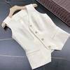 En stock fábrica mayoreo nuevo color sólido, buen tipo, buen material, ropa S, ¡textura Penny! Chaleco de belleza Z ajustado a la cintura para mujer