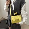 Bolsa Transversal Simples Moda Elegante Cor Sólida Nova Chegada Primavera 2025 Estilo Coreano Elegante Pequena Quadrada Bolsa Feminina Cambridge